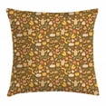 thumbnail image 1 of Autumn Throw Pillow Cushion Cover, Fall Season Elements with Pumpkin Owl Scarf and Caps on a Earthy Toned Background, Decorative Square Accent Pillow Case, 16 X 16 Inches, Multicolor, by Ambesonne, 1 of 2