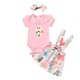 thumbnail image 1 of Vestido Para Niñas, Ropa Para Niñas Pequeñas, Conejito De Pascua, Estampado De Flores, Sin Mangas, Traje De Falda De Una Pieza, Ropa Para Niños De Dos Piezas, Rosa Odeerbi LM103-5560, 1 of 9