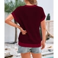 thumbnail image 2 of Womens Spring Boat Sweater Short Sleeve Nautical Catch of Day Vest Summer Knit Casual Round Neck Striped Tops Red 2XL, 2 of 5