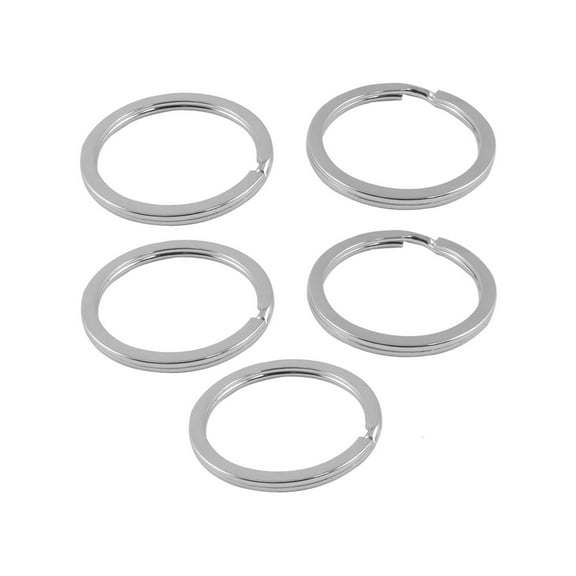 35mm Silver Tone Metal Double Loop Split Ring Keyring 5 Pcs Paool Keychain