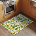 thumbnail image 2 of 2x3 Ft Entryway Area Rug, Summer Lemon Kitchen Rug Runner Washable Floor Mat, Yellow Green Watercolor Botanical Blue Plaid Non Slip Indoor Door Mat Throw Carpet for Bathroom Living Room Bedroom, 2 of 8