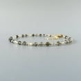 thumbnail image 2 of Black Rutilated Quartz 3mm Round Shape Faceted Cut Beads 7 inch adjustable Gold Plated Clasp Bracelet for men, women, unisex. Link Chain Stacking Bracelet.|LINK_01110, 2 of 4