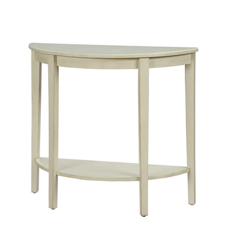 Acme Matilde Half Moon Console Table In Antique White Acme Matilde Half Moon Console Table In Antique White