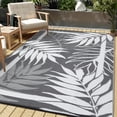 thumbnail image 2 of Modern Outdoor Rug, Waterproof Outdoor Area Rugs, Reversible Plastic Straw Carpet for Deck, Porch Picnic, Balcony, Beach, Gray, 8*10 ft, 2 of 8