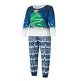 thumbnail image 2 of Family Matching Christmas Pajamas Set   Snowflake Tree Print Long Sleeve Tops Long Pants for Parents Kids, 2 of 7