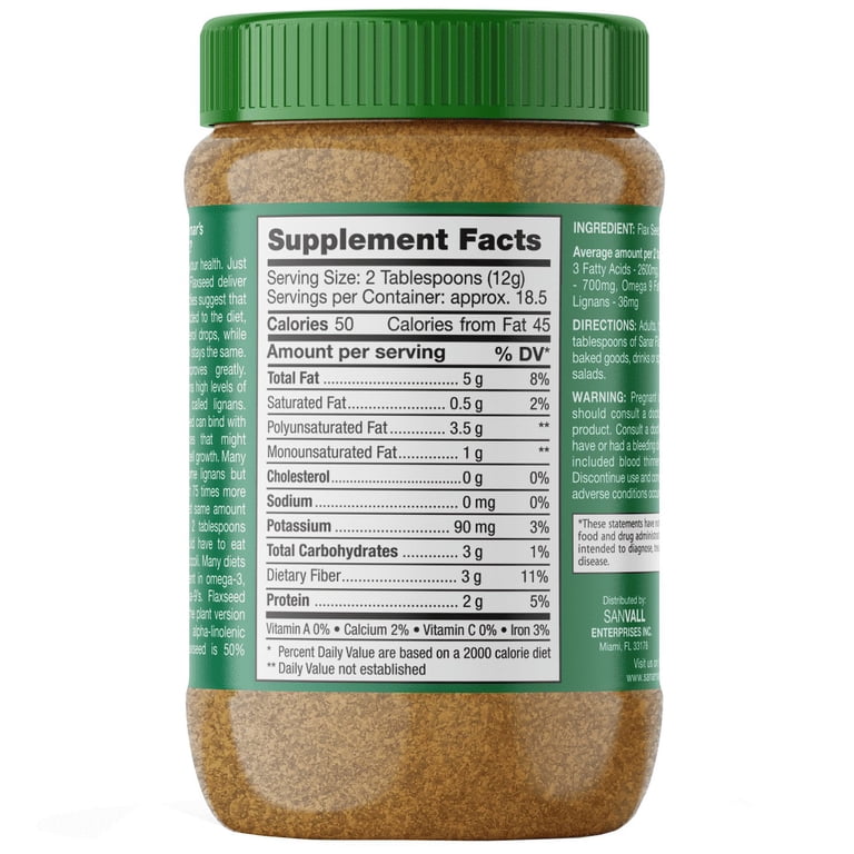 Sanar Naturals Ground Flaxseed, Superfood with Omega-3, Dietary