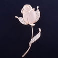 thumbnail image 4 of Broche elegante con diseño de rosa y ópalo, broche de aleación de moda para decoración, regalo para mujer (dorado), 4 of 8