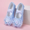 thumbnail image 3 of Fozruso Elegant Satin Ballet For Girls Delicate Mesh Dance Shoes With Glitter Bow Cat Design,Sizes 9 Little Kid 2.5-3 Years(Blue), 3 of 7