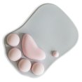thumbnail image 2 of Seitruly Alfombrilla de ratón con estilo de garra de gato encantadora, reposamuñecas colorido, alfombrilla de ratón de ordenador de PU de silicona Juegos de teclado y mouse para computadora Gris, 2 of 2