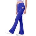 thumbnail image 2 of EnJoCho Girls High Waisted Flare Leggings Yoga Bootcut Pants Solid Color Full Length Bell Bottoms Cross Stretchy Dance Trousers 70s Style, 2 of 5