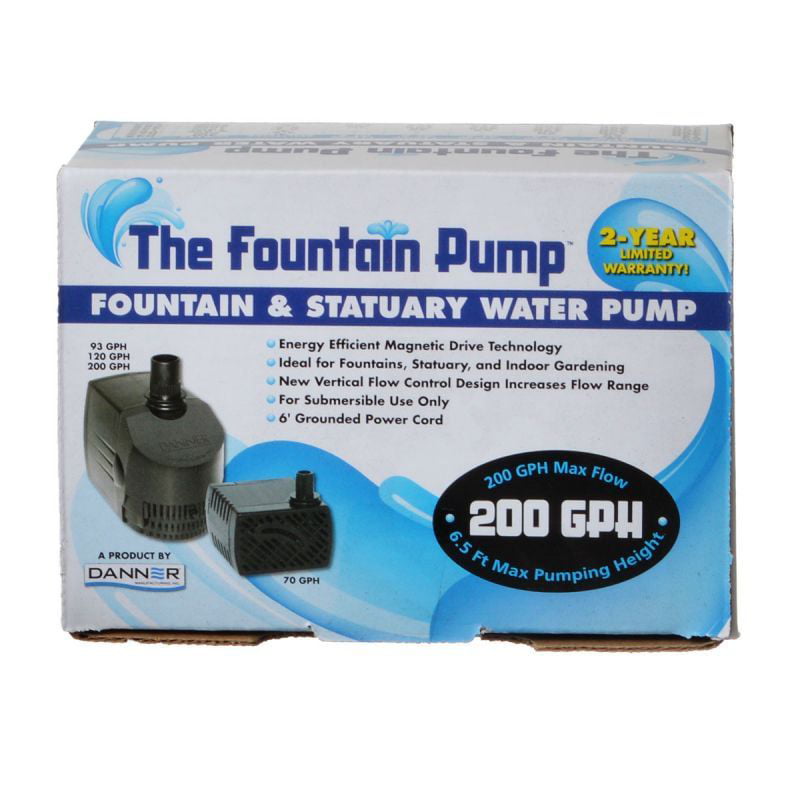 200 GPH Submersible Fountain Pump w/ 15 foot cord by Danner Manufacturing 