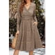 thumbnail image 2 of Vestido OUGES para mujer de otoño, manga larga, cuello en V, maternidad, con bolsillos, 2 of 7