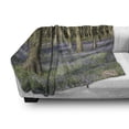 thumbnail image 3 of Woodland Soft Flannel Fleece Throw Blanket, Real Life Photo of Bluebells in Wepham Wood Wild Flowers Nature Theme Photo, Cozy Plush for Indoor and Outdoor Use, 70" x 90", Multicolor, by Ambesonne, 3 of 6