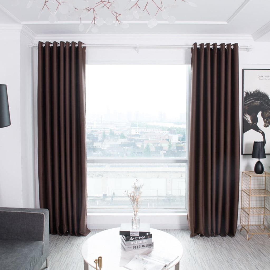 Solid Color Blackout Curtains Office Plant Balcony Insulation
