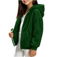 thumbnail image 5 of Girls Fleece Hooded Jacket Loose Fit Long Sleeve Coats With Pocket Teen Warm Winter Outerwear Clothes 5-15 Years, 5 of 5