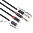 thumbnail image 2 of Dual 6.35mm TS Male RCA Cable Adapter Microphone Multimedia Audio PVC Cord Insert MP3 Smartphone Car Office Video, 2 of 9