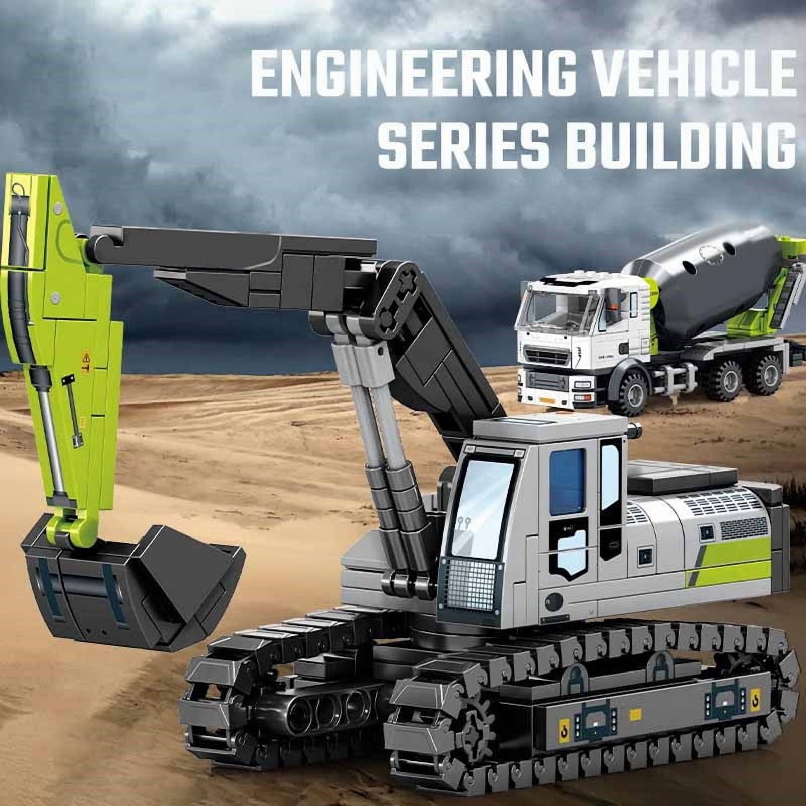 Engineering Vehicle Assemblage Building Blocks Kits MOC Excavator Mixer Truck Model Bricks DIY Educational Toys Boys Gifts