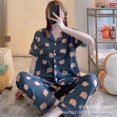 thumbnail image 1 of Pijama de dibujos animados para mujer del sudeste asiático, pantalones de manga corta, temporada de otoño y verano, ropa para el hogar, venta al por mayor, ropa de dormir cómoda y bonita, 1 of 5