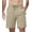 Khaki, variant on Lavenicole Men's Shorts Summer Casual Elastic Waist Drawstring, Lightweight with Zipper Pockets White 36W