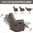 thumbnail image 6 of Newest Camel Brown Genuine Leather Heat Massage Manual Recliner Chair with Rocker , Swivel for Living Room, 6 of 9