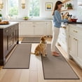 thumbnail image 3 of Vaukki Kitchen Rugs and Mats Non Slip Washable Set of 3,Soft Braided Rubber Backing Kitchen Mats for Floor Front of Sink,Brown, 3 of 10