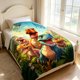 thumbnail image 4 of Cartoons Dinosaur Print Flannel Fleece Throw Blanket Soft Cozy Decorative Blanket For Home Bedroom Sofa, 4 of 6