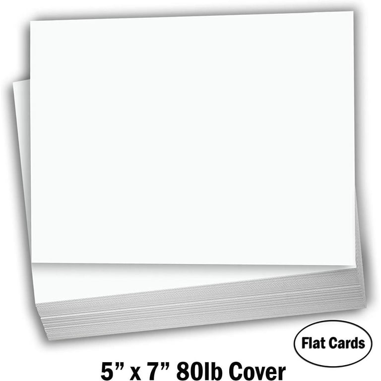 5 x 7 Cardstock - White Artist Eggshell Finish - 65lb Cover (177 gsm) -  (100 Sheets) - Works on Inkjet or Laser Printers - Great for Cards, Menu's