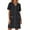Black, variant on Womens Short Sleeve Loose Fit Lab Coat Scrub Top Medical Uniform Easy Care Multi Pocket Black XXL