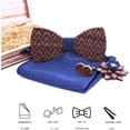 thumbnail image 2 of LINLIN Bow Tie, Wooden Bow Tie Business Casual Party Wooden Bow Tie Square Scarf Cufflinks Three Piece Set Wood Hollow Carved, 2 of 5
