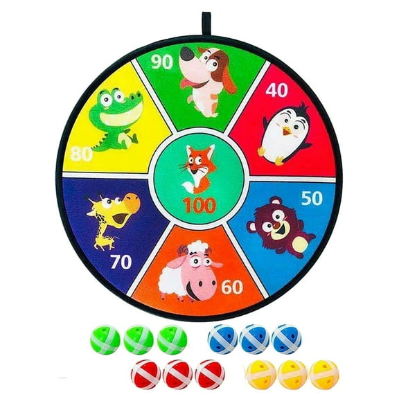 Sticky Ball Dartboard Set with 12 Catching Spheres Indoor Target Throwing Sport Set Interactive Fabric Baseball Game for Family Parties