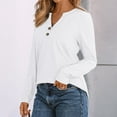 thumbnail image 5 of SUNBS Henley Blouses for Women Long Sleeve Shirts Fall Fashion Dressy Casual Tops Cute Work Outfits Clothes, 5 of 7