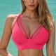 thumbnail image 1 of Traje de baño de bikini liso sin mangas para mujer, traje de baño push-up acolchado, conjuntos de blusa de traje de baño de poliéster para mujer, 1 of 7