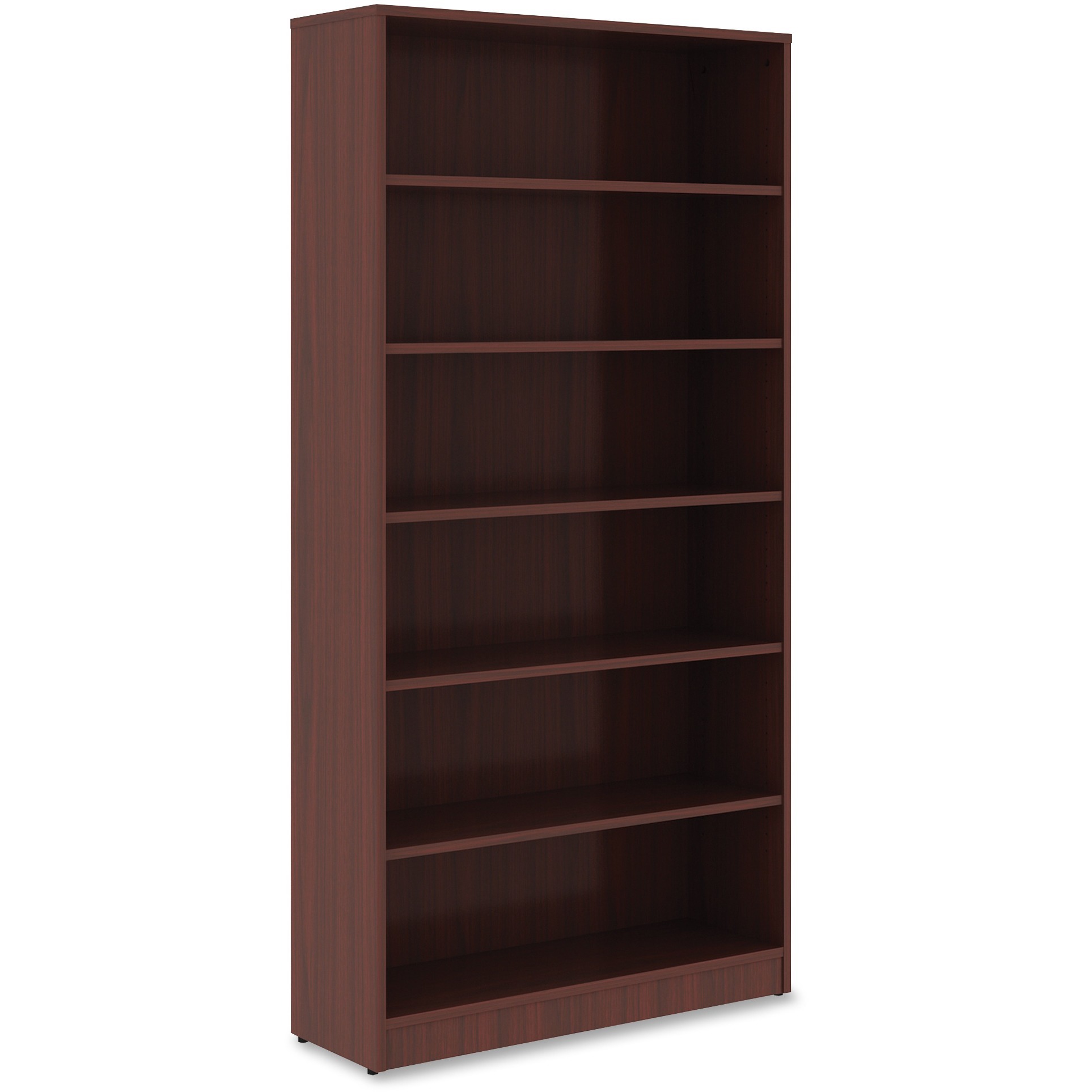 Lorell, LLR99790, Mahogany Laminate Bookcase, 1 Each, Mahogany