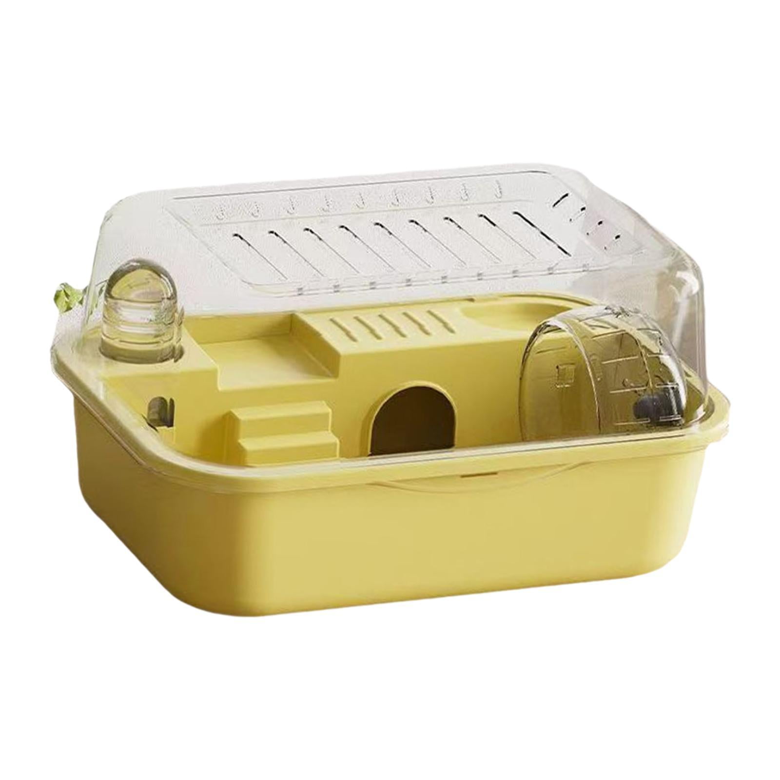 balikha Hamster Cage Hamster Habitat Open Roof,Exercise Playing House ,House Small Animal Cage for Small Animal Hedgehog Rats Bunny, yellow