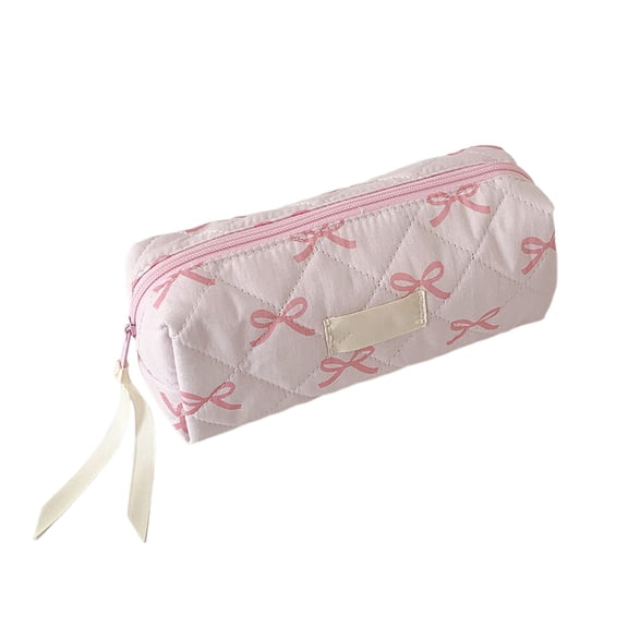 Kyusrd Storage Pencil Sase for Semester Stationery,Quilted Cotton Cute Large Capacity Pencil Case,Zipper Stationery Makeup Organizer Pouch