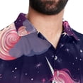 thumbnail image 5 of Starry Unicorn Men's Short Sleeve Spread Collar Button Down Beach Print Casual Shirts, 5 of 6
