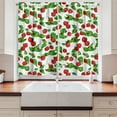 thumbnail image 2 of Ambesonne Fruits Kitchen Curtains, Summer Vibes Joyful, 55"x39", Red Fern Green White, 2 of 3