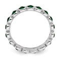 thumbnail image 2 of Solid 925 Sterling Silver Stackable May Swarovski CZ Cubic Zirconia Ring Eternity Band Size 10, 2 of 6