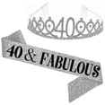 thumbnail image 3 of Women Glittering Rhinestone Letter Print Sash Tiara Set Birthday Party Supplies, 3 of 5