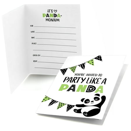 - Party Like a Panda Bear - Fill In Baby Shower or Birthday Party Invitations (8 count)