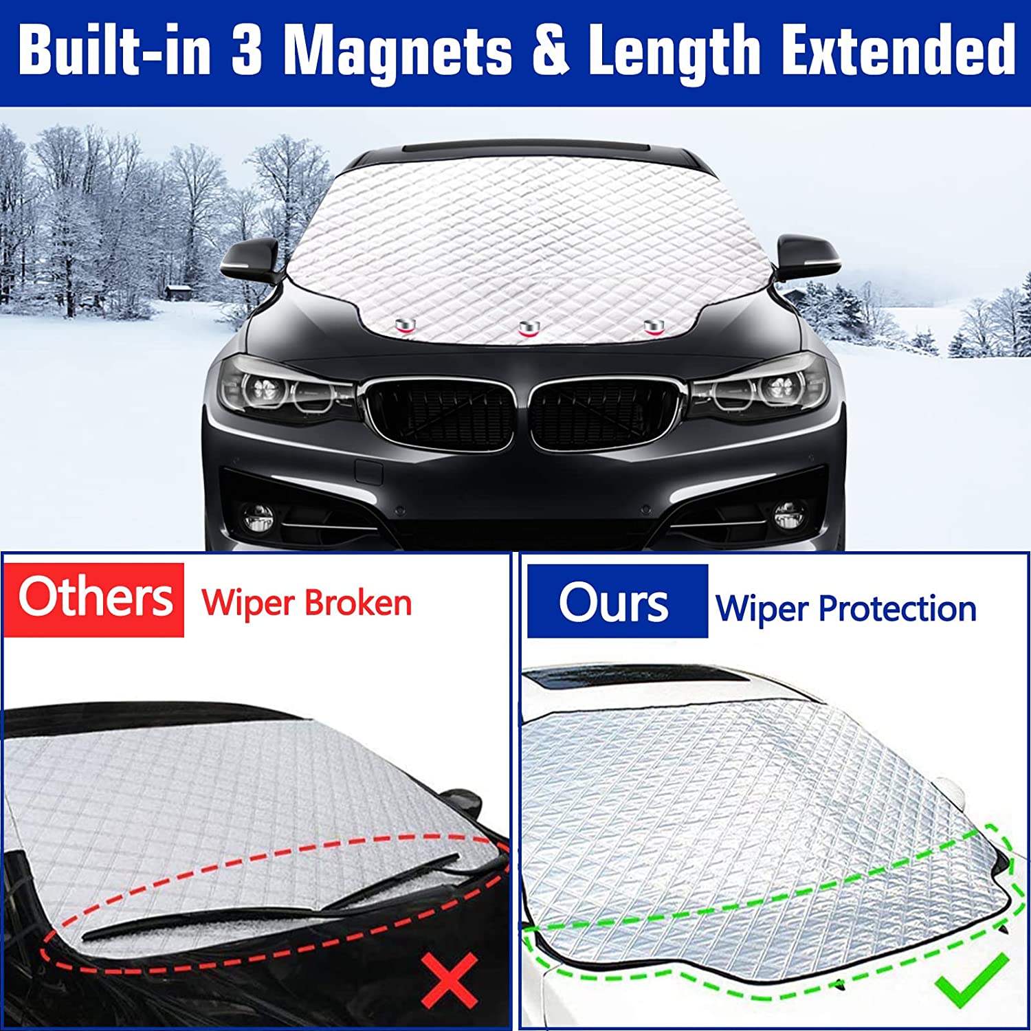 Pare-soleil Pare-brise Avant Pour Peugeot 208 (2012-2024) - Protection Anti-givre, Neige, Soleil - Repliable, Universel - 4