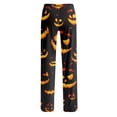 thumbnail image 6 of Pajama Pants Women Halloween Pumpkin Print Drawstring Stretchy Pjs Casual Bottoms, 6 of 6