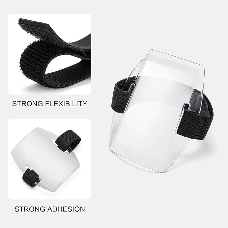 Arm Badge Holder - 18Pcs Armband ID Card Holder Waterproof Armband Badge with Adjustable Elastic Strap