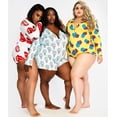 thumbnail image 3 of Combinaisons de Pyjama pour Femmes Grande Taille Imprimé Crème Glacée Manches Longues Combinaison Pyjama Rose TG-5TG, 3 of 16