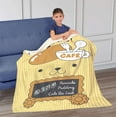 thumbnail image 4 of The Northwest Group 1POM-35100-0016-RET 50 x 60 in. Sanrio Pompompurin Pompom Cafe Silk Touch Sherpa Throw, Yellow, 4 of 6