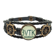thumbnail image 1 of American usa el coche número patron Pulsera marina tejida en cuero, 1 of 4