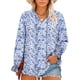 thumbnail image 1 of Blusa Eytino para mujer, talla grande, cuello en V, estampado floral bohemio, 1 of 5