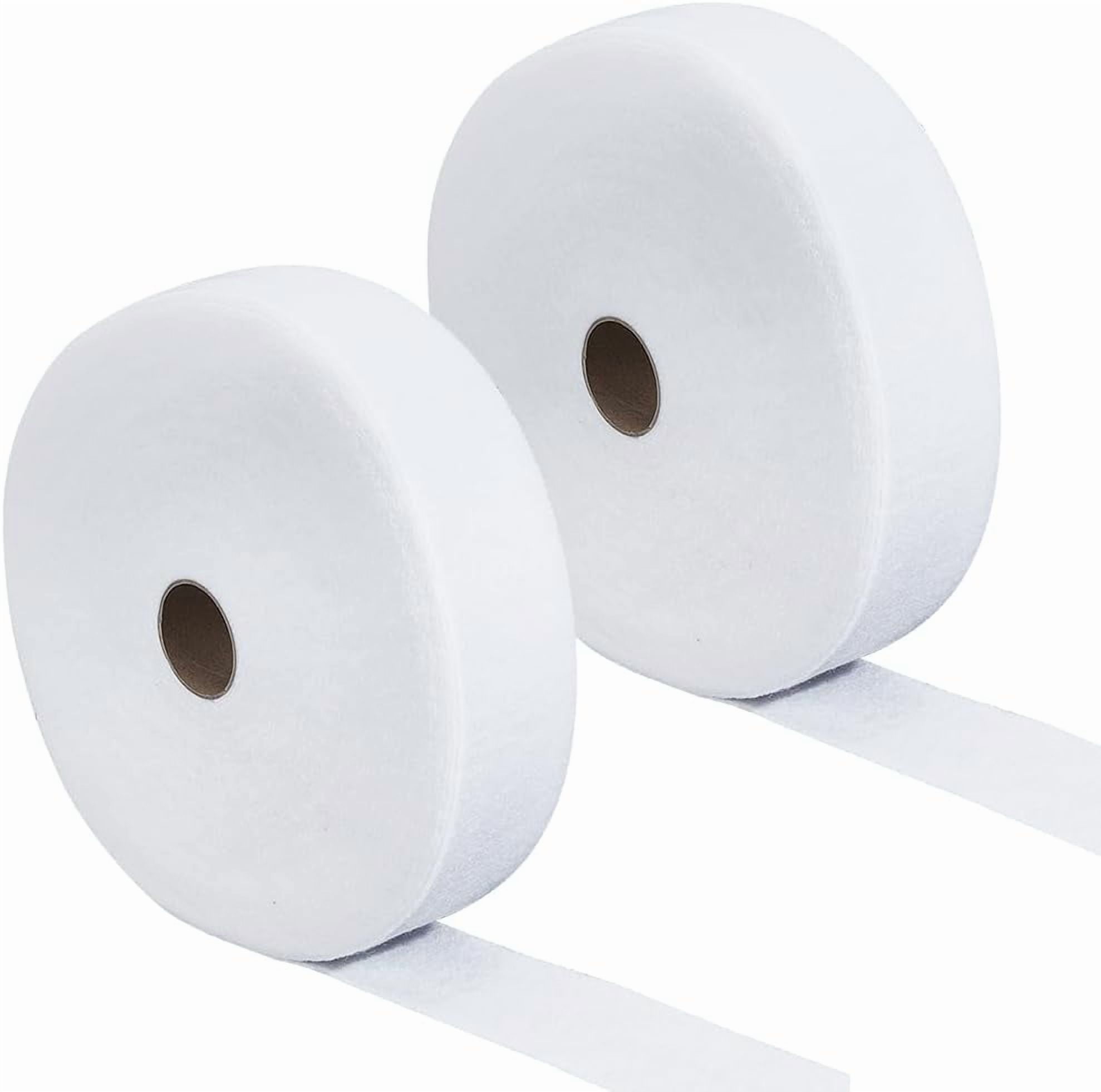 2 Rolls Jellyroll Strips Fabric Jelly Roll Batting Strip 2.5 Inch x 36 Yard White Cloth Upholstery Punched Cotton Blend Quilt Rug Strips for Throw Quilts Needle Sewing Crafts White DIY