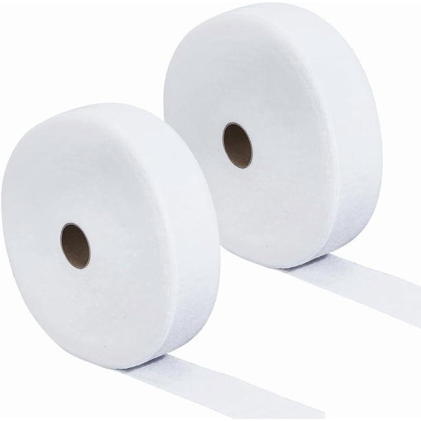 2 rollos de tiras de guata Jelly Roll, tiras de tela de mezcla de algodón Jellyroll, 72 yardas x 2 1/4 pulgadas, tiras de tela blanca perforadas para tapicería de colcha
