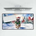 thumbnail image 4 of Hello Winter French Bulldog Frosty Morning Walk Welcome Snowy Christmas Desk Mat Full Keyboard Mouse Pad Dog Lover Gifts Large Mousepad - 02018, 4 of 5